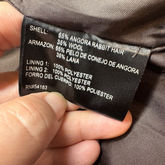 Calvin Klein Angora Rabbit Hair Wool Chocolate Brown Peacoat Like New soft cozy - Picture 10 of 16